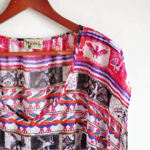 Show Me Your Mumu Soaree Tunic in Wild Wyoming Print Large Aztec - Picture 3 of 6